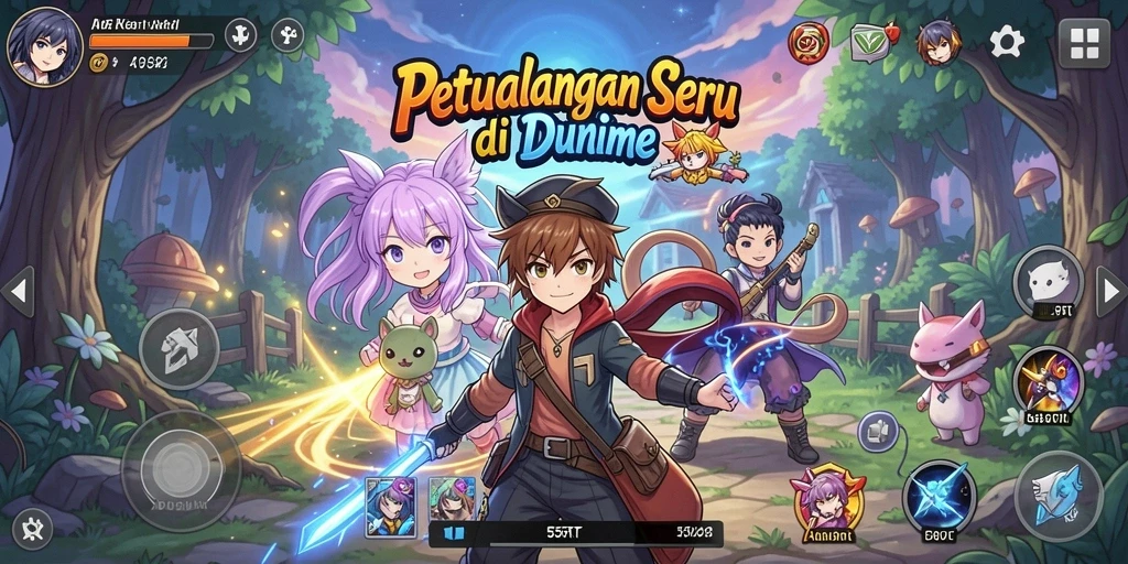 Tampilan gameplay anime yang menakjubkan di 55RT.