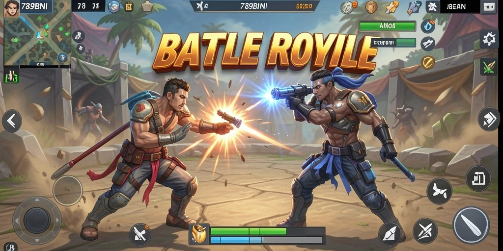 Screenshot gameplay 789BNI menampilkan intense Battle Royale.