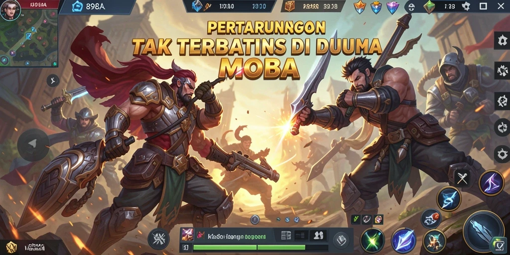 Tampilan seru dari gameplay MOBA di 898A.