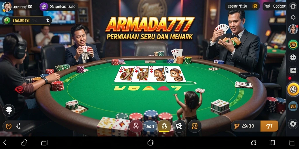 Tampilan permainan poker yang mendebarkan di ARMADA777.