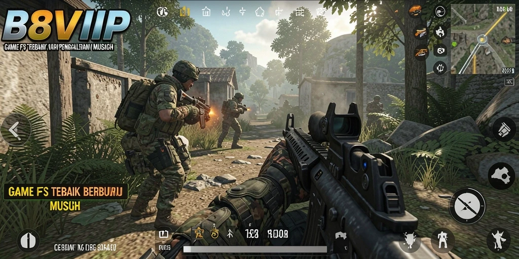Tampilan gameplay B8VIP dengan aksi tembak-menembak yang mendebarkan.