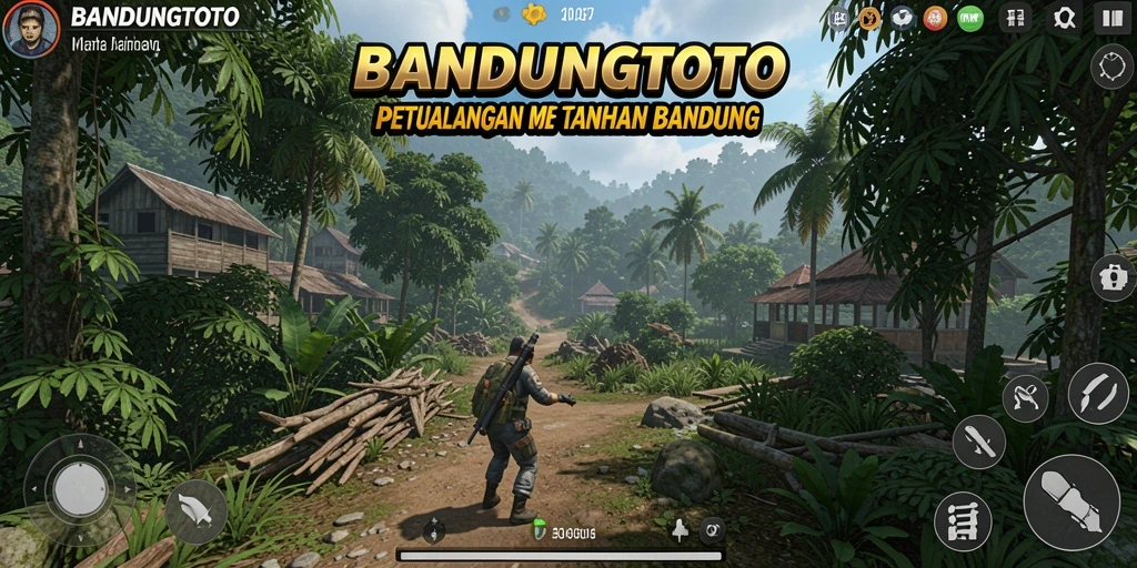 Tampilan gameplay seru di BANDUNGTOTO saat menjelajahi Bandung.