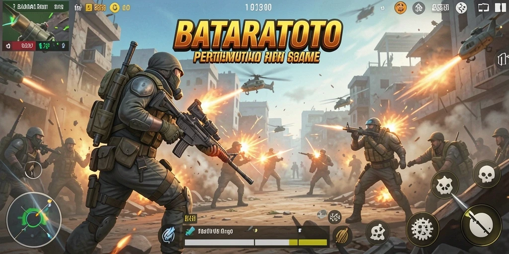 Tampilan gameplay seru dari BATARATOTO dalam pertempuran Battle Royale.