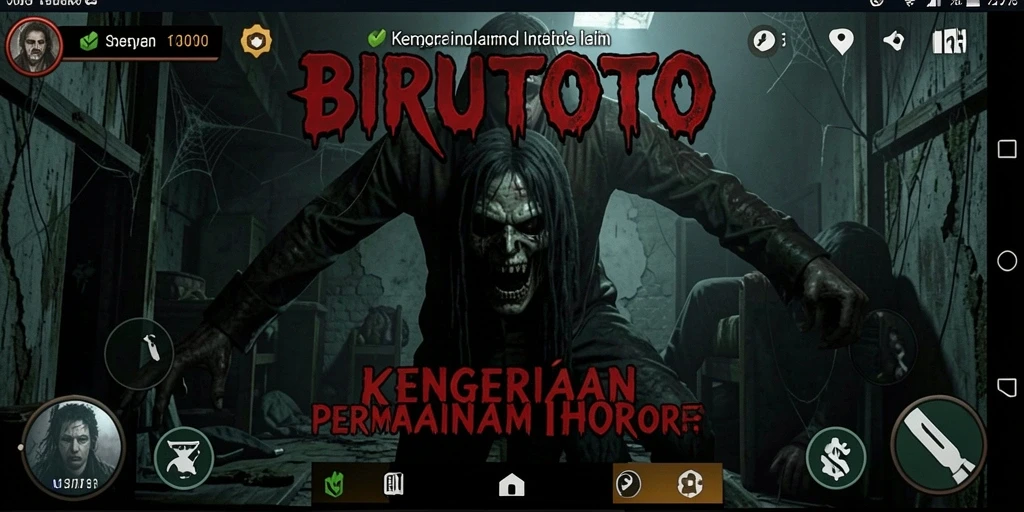 Screenshot gameplay menampilkan suasana mencekam dan karakter menyeramkan.