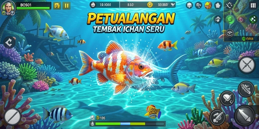 Tangkapan ikan dalam gameplay seru BOS01.