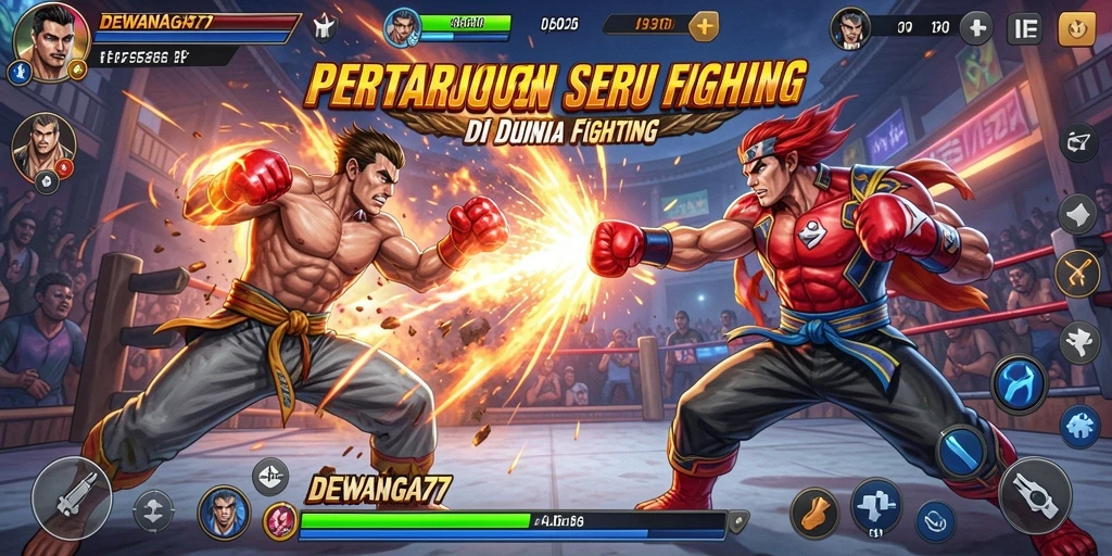 Screenshot menampilkan aksi pertarungan seru di DEWANAGA77.