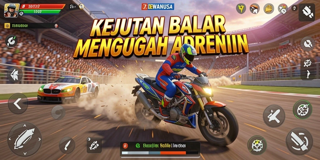 Tampilan gameplay balap yang mendebarkan di DEWANUSA.