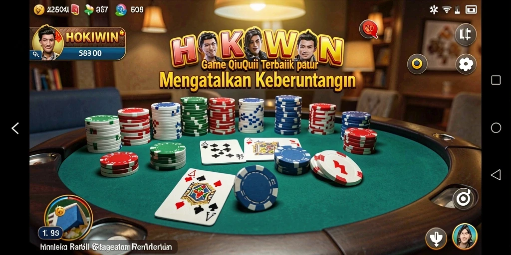 Tampilan gameplay seru di HOKIWIN dengan kartu QiuQiu.