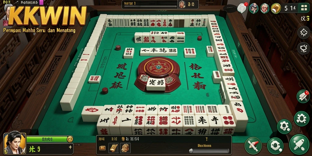 Tampilan gameplay KKWIN yang mengasyikkan dan penuh tantangan Mahjong.