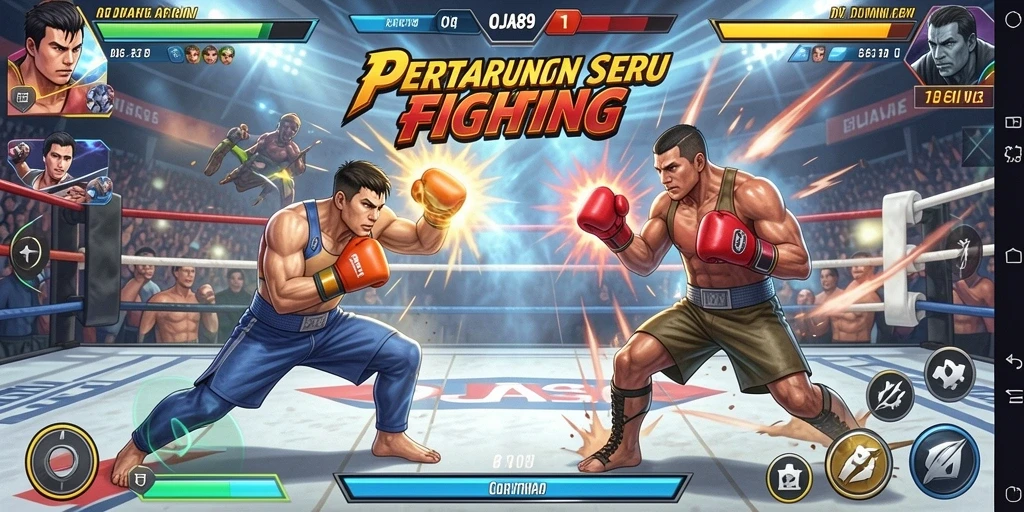 Screenshot gameplay OJA89 dengan aksi pertarungan seru.