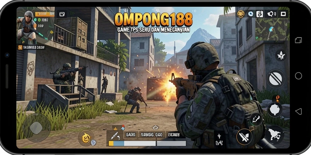 Screenshot gameplay seru OMPONG188 dalam aksi TPS.