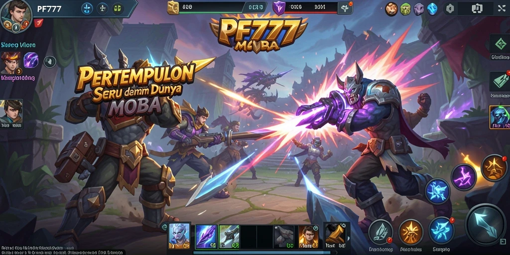 Tangkapan layar menarik dari gameplay MOBA di PF777.