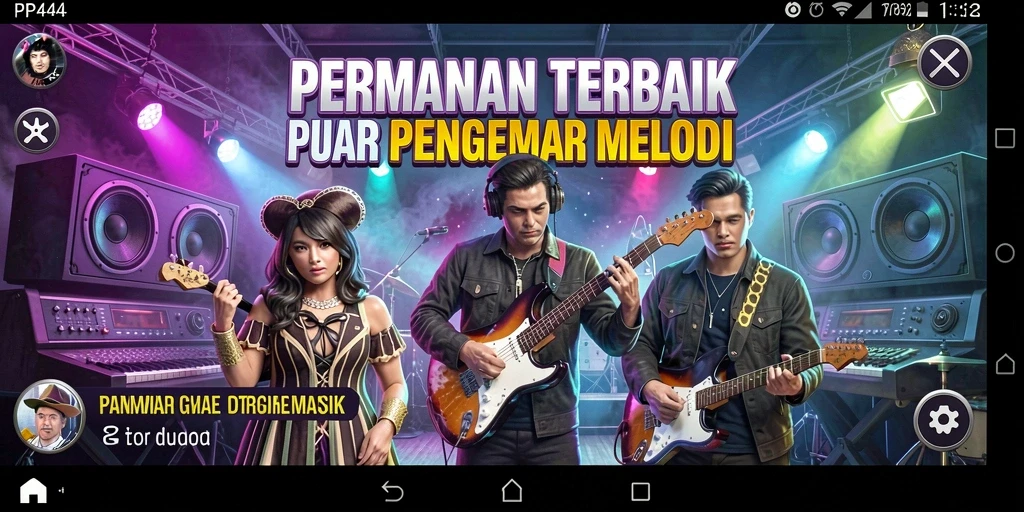 Screenshot gameplay PP444 menampilkan pengalaman bermain musik yang seru dan interaktif.