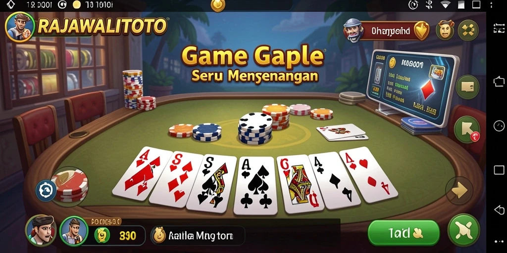 Screenshot gameplay seru RAJAWALITOTO yang menampilkan momen seru Gaple.