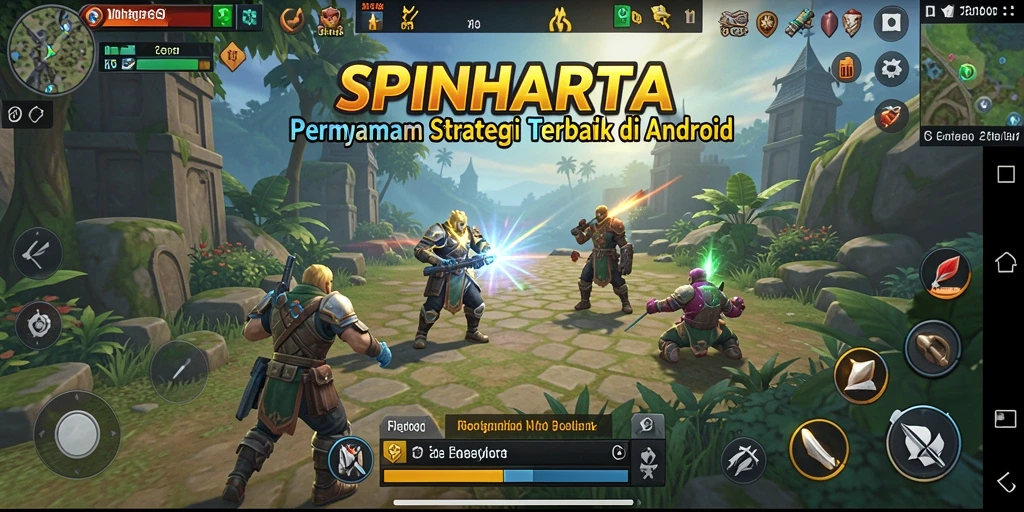 Tangkapan layar gameplay SPINHARTA yang menampilkan aksi pertempuran yang mendebarkan.