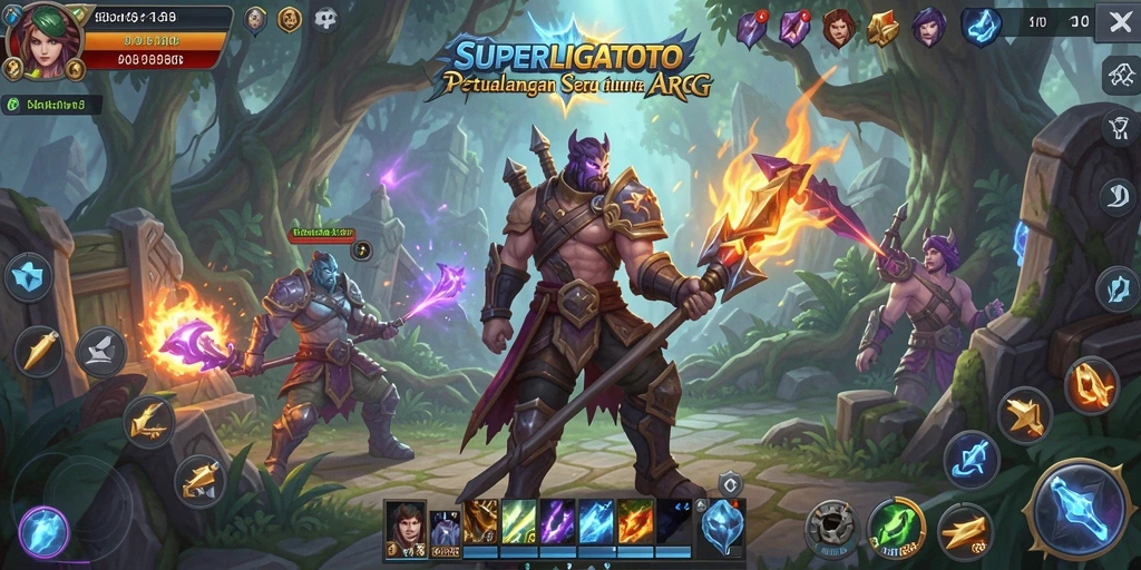 Gameplay seru dengan aksi pertarungan yang mendebarkan di SUPERLIGATOTO.