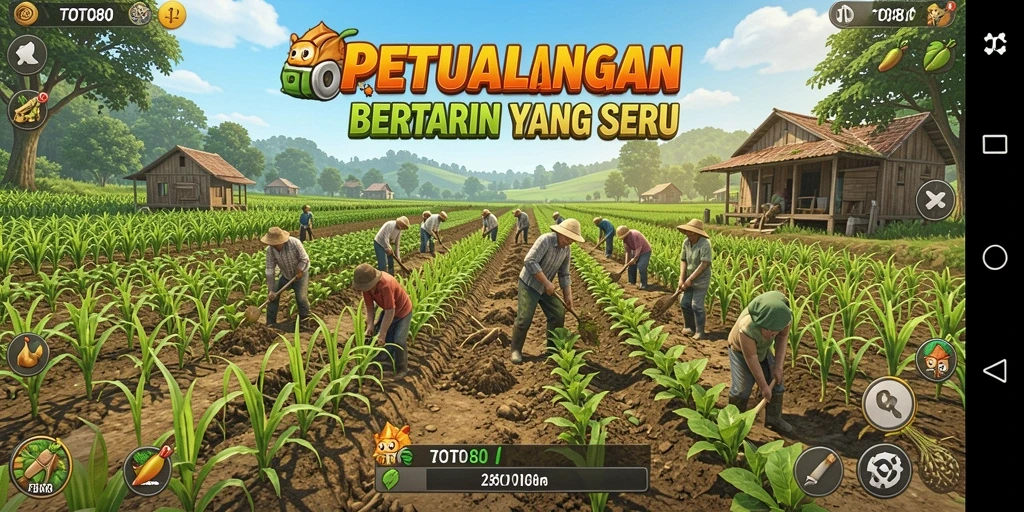Gameplay TOTO80 menampilkan petualangan bertani yang penuh warna dan menarik.