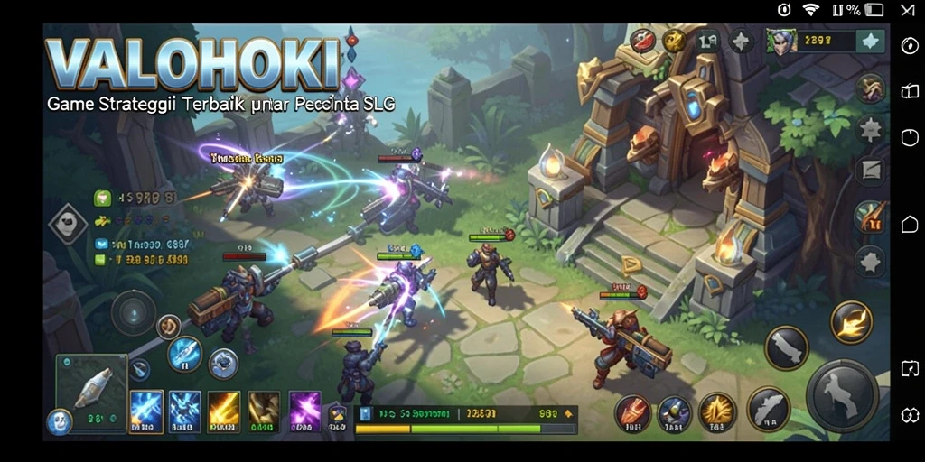 Screenshot VALOHOKI menampilkan pertarungan strategis dalam gameplay SLG yang menarik.